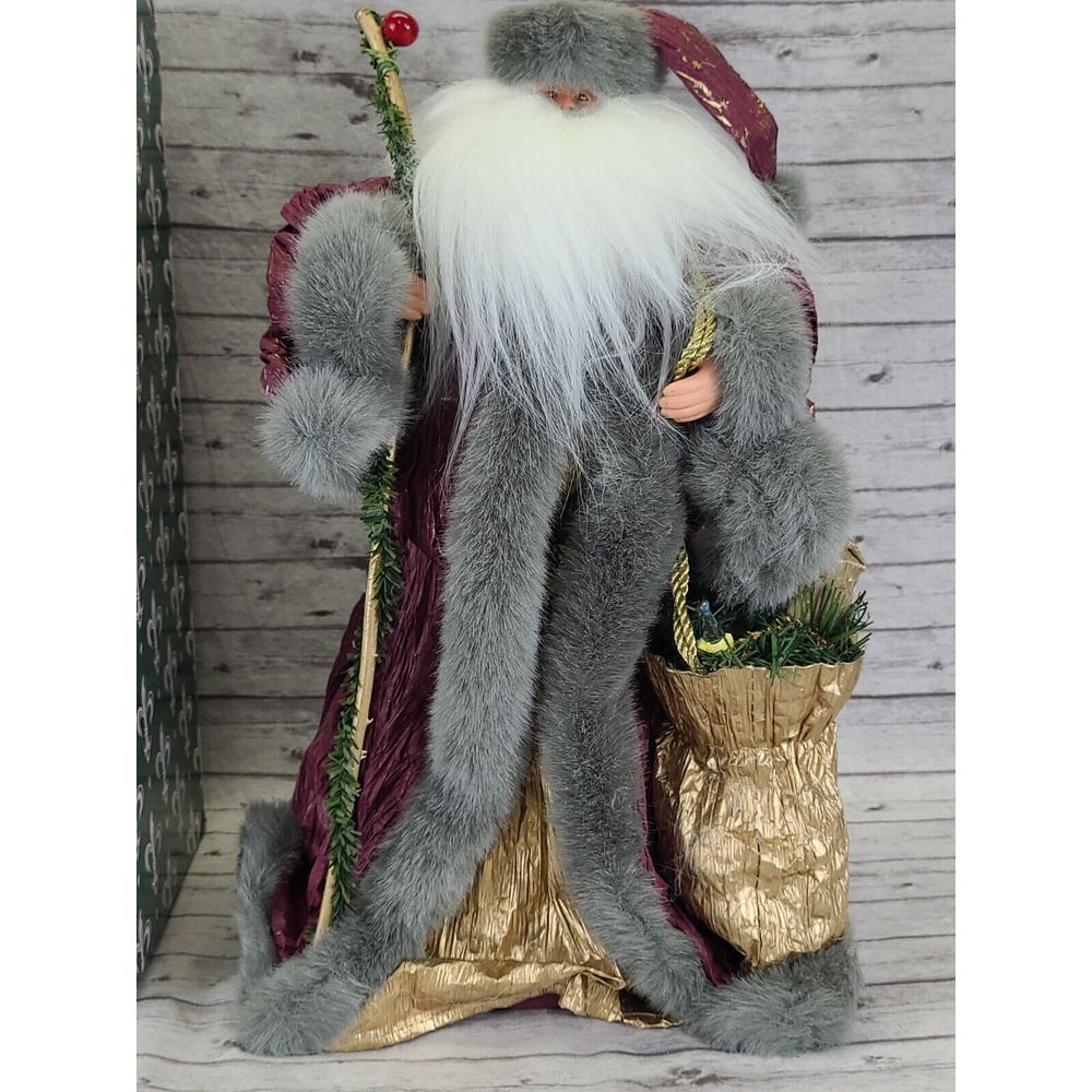 VTG Santa Paper Mache Tree Topper/Figure Holiday Treasures 16" Tall‎